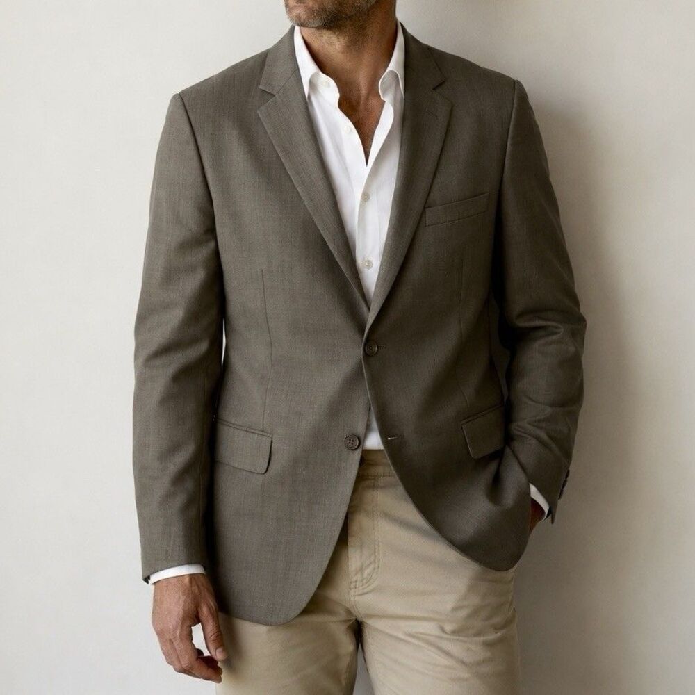 Caravelli Brown Sport Coat Blazer 48R Italy Fabric 2 Button Men’s Jacket